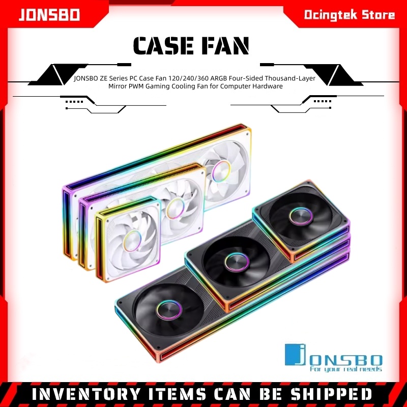Pc Gaming Jonsbo - พัดลมเคสคอมพิวเตอร์ JONSBO ZE Series 120/240/360 ARGB