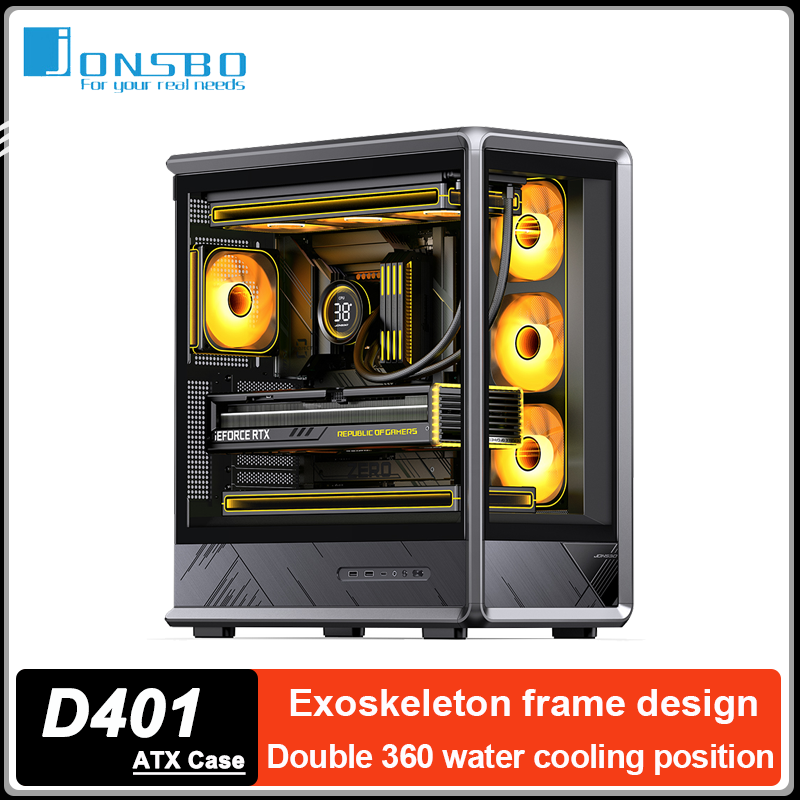 Pc Gaming Jonsbo - เคสคอมพิวเตอร์ JONSBO D401 ATX โครงสร้าง Exoskeleton