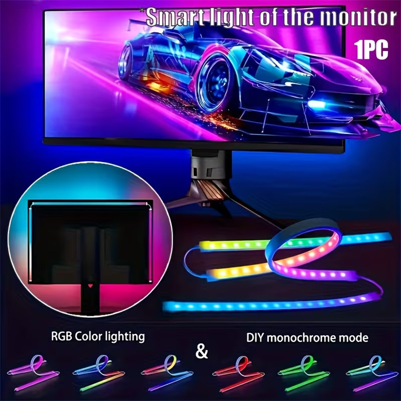 Pc Gaming Rgb - ไฟ RGB สำหรับเล่นเกม แถบไฟ LED สำหรับจอภาพ