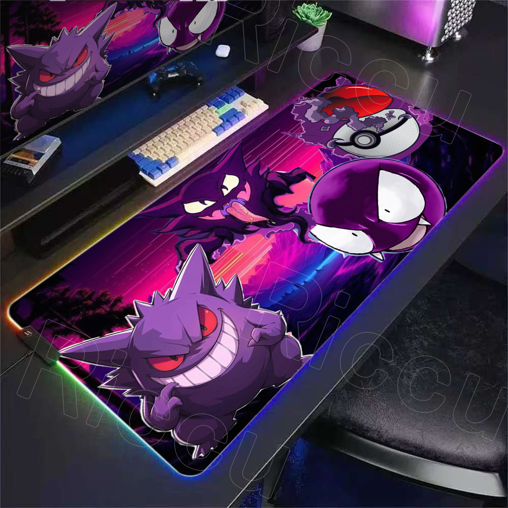 Rgb Keyboard Wrist Rest - แผ่นรองเมาส์ลายโปเกมอน เก็นการ์ รุ่น 2026 แบบมีไฟ RGB