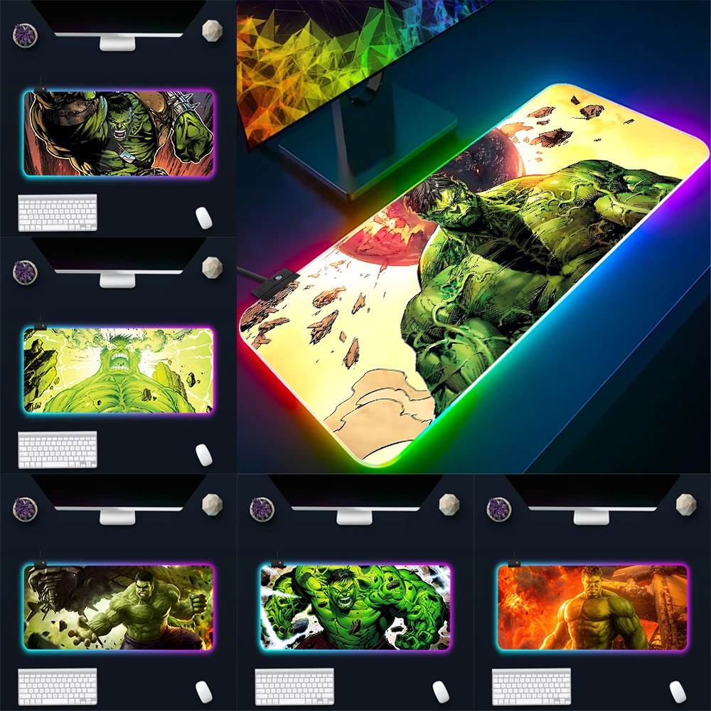 Rgb Keyboard Wrist Rest - แผ่นรองเมาส์แผ่นเมาส์และคีย์บอร์ดสำหรับนักเล่นเกม RGB แผ่นรองเมาส์เรืองแสง LED แผ่นรองเมาส์ยางมาร์เวลคีย์บอร์ดเกม mausepad