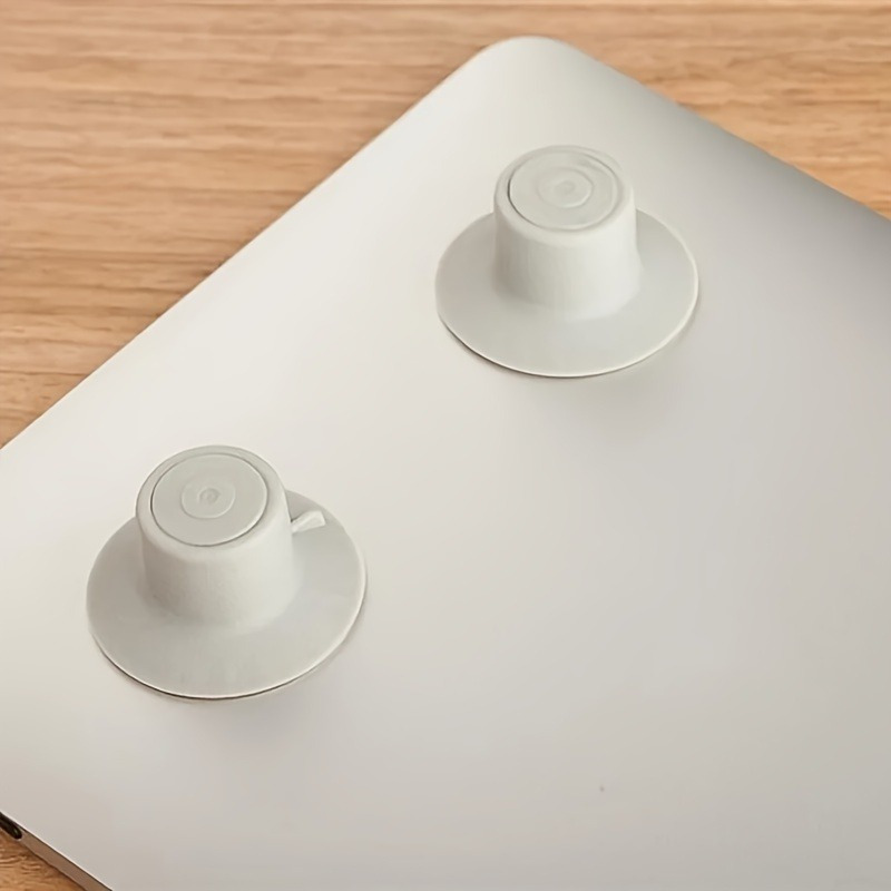 Laptop Cooling Pad - แผ่นรองทำความเย็นแบบถ้วย 4 ชิ้น，แท่นยกกันลื่นสำหรับระบายความร้อนแล็ปท็อปพร้อมถ้วยดูดและแผ่นลดความร้อน, แท่นวางมุมอเนกประสงค์