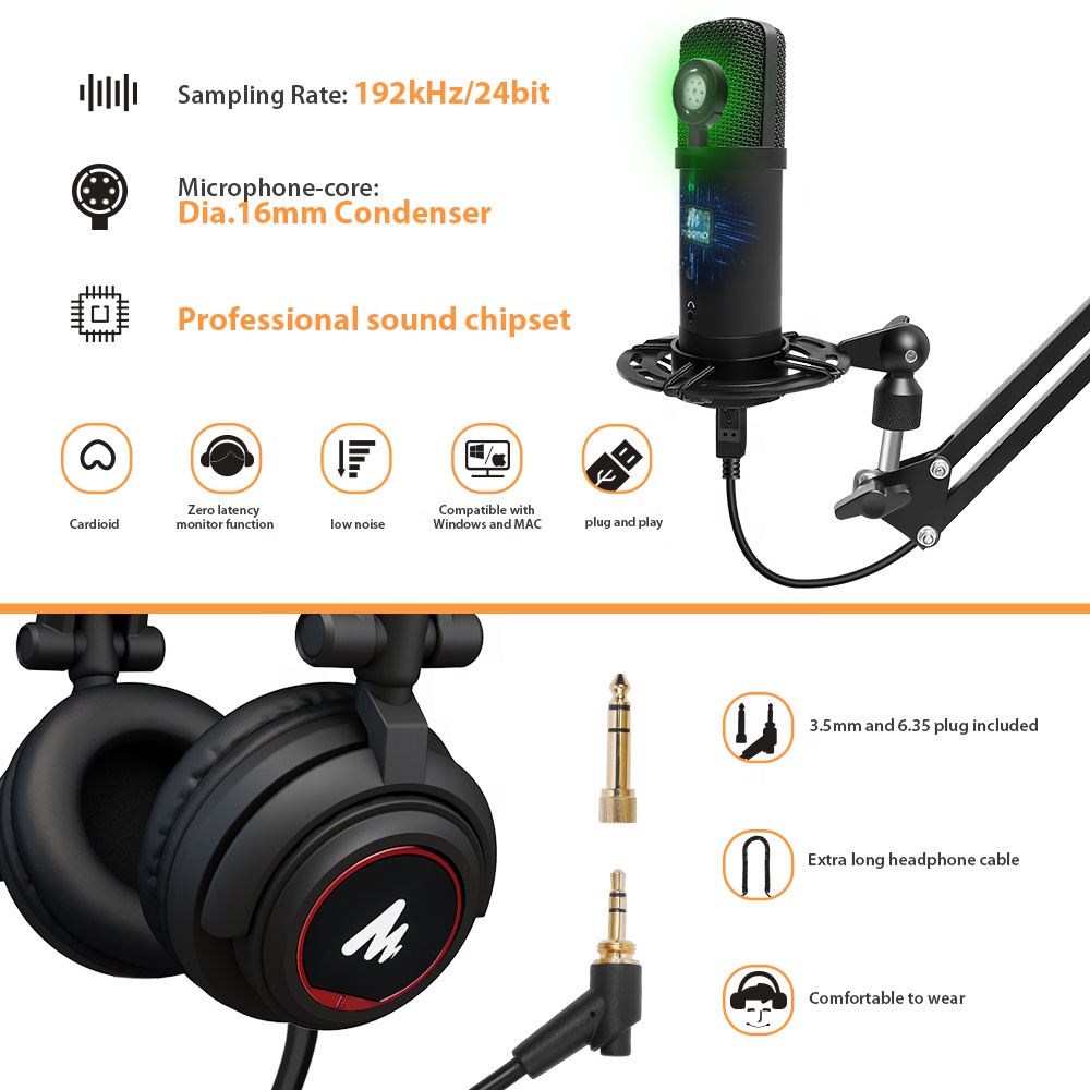 ไมโครโฟน USB สำหรับสตูดิโอ MAO - Gaming Microphone บทวิจารณ์และราคา