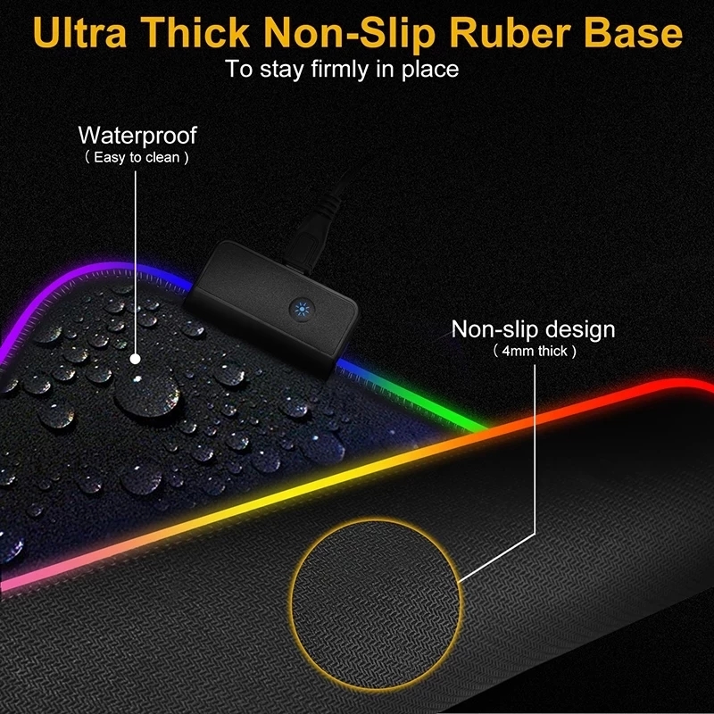 ไฟ LED Mousepad RGB แป้นพิมพ์โ - Rgb Keyboard Wrist Rest บทวิจารณ์และราคา