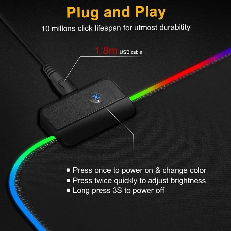 ไฟ LED Mousepad RGB แป้นพิมพ์โ - Rgb Keyboard Wrist Rest บทวิจารณ์และราคา