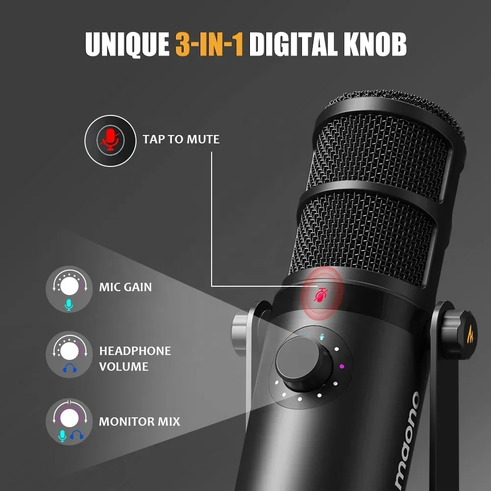 ไมโครโฟนไดนามิก MAONO XLR USB  - Gaming Microphone บทวิจารณ์และราคา