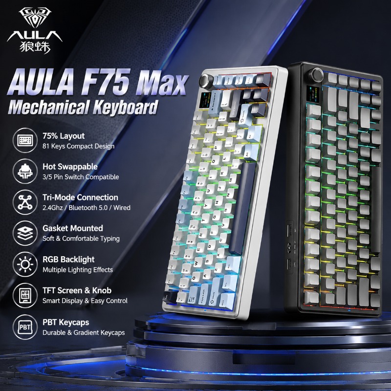 คีย์บอร์ดกลไก AULA F75 Max รูป - Pc Gaming Rgb บทวิจารณ์และราคา