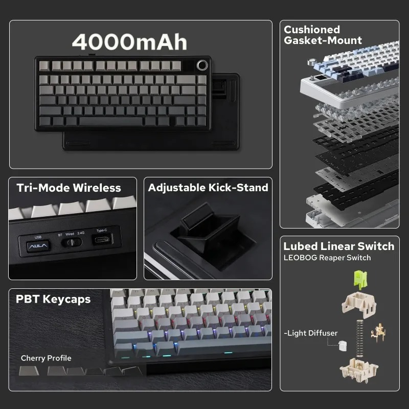 คีย์บอร์ดกลไก AULA F75 Max รูป - Pc Gaming Rgb บทวิจารณ์และราคา