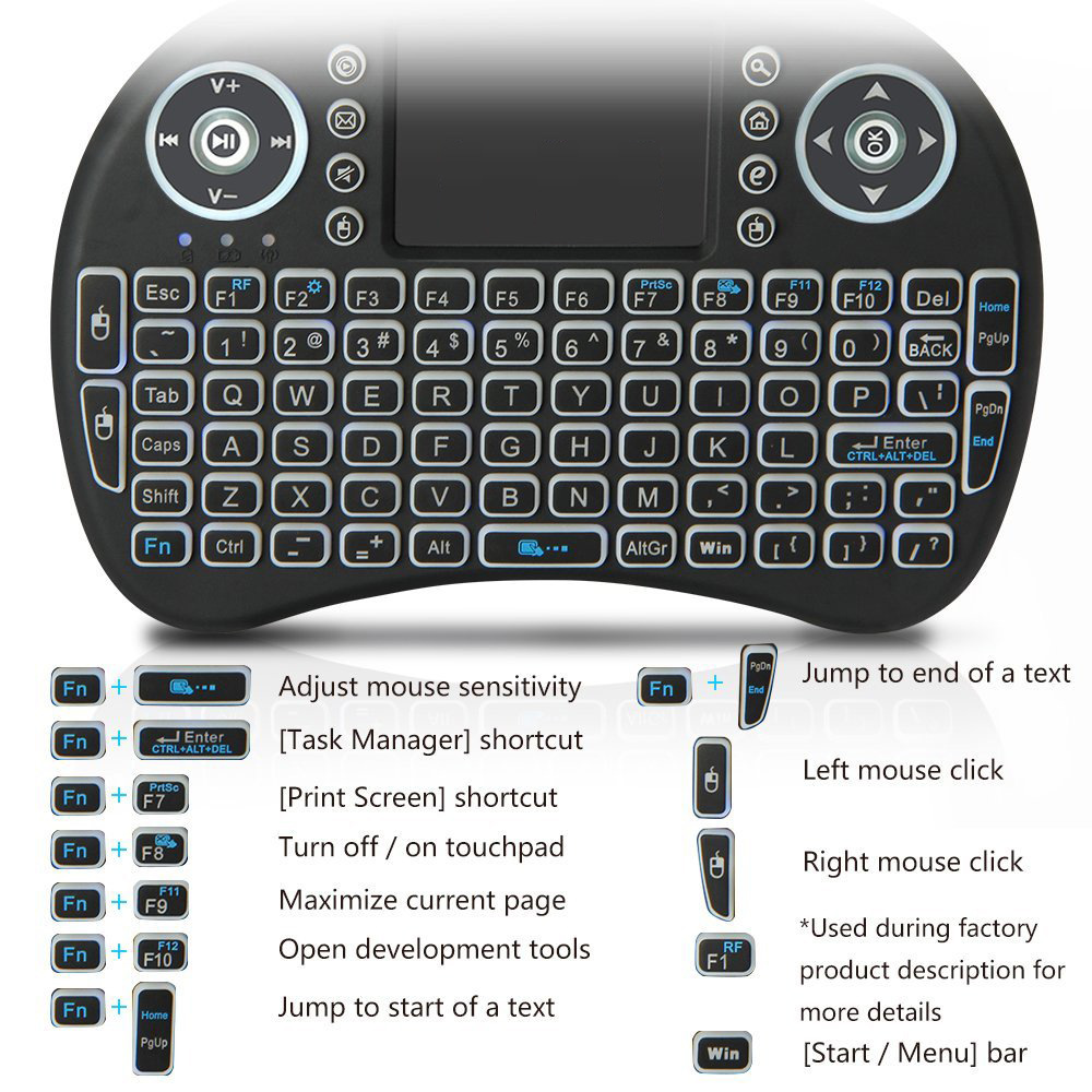 Backlit Mini คีย์บอร์ดไร้สายภา - Rgb Keyboard Wrist Rest บทวิจารณ์และราคา