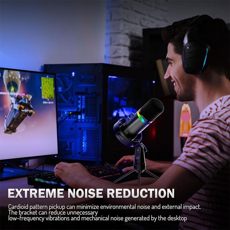 ไมโครโฟนเกมมิ่งแบบ USB พร้อมขา - Gaming Microphone บทวิจารณ์และราคา